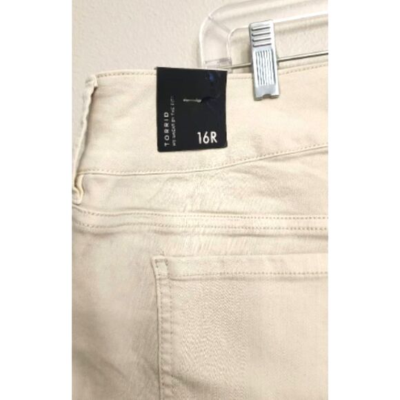 NWT TORRID Denim 16R Skinny Mid-Rise Button Zip Fly Cream Plus Jegging Jeans - Picture 7 of 12
